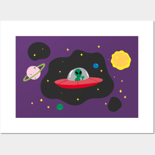 Alien ufo Posters and Art